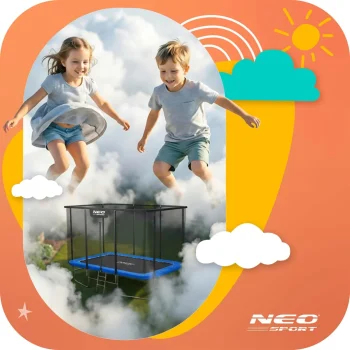 Pravokutni Vrtni Trampolin Neo Sport, 366 × 244 Cm (12 × 8 Ft), Vanjska Mreža I Ljestve 13