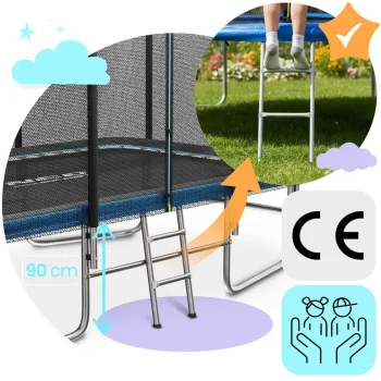 Pravokutni Vrtni Trampolin Neo Sport, 427 × 305 Cm (14 × 10 Ft), Vanjska Mreža I Ljestve 10
