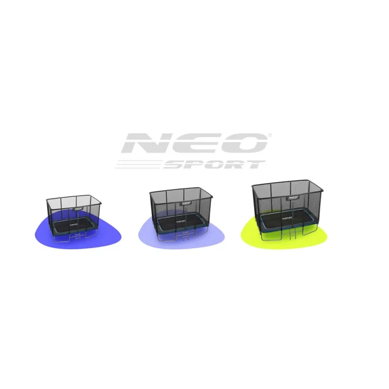 Pravokutni Vrtni Trampolin Neo Sport, 427 × 305 Cm (14 × 10 Ft), Vanjska Mreža I Ljestve 12