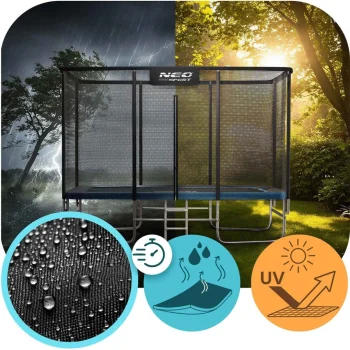 Pravokutni Vrtni Trampolin Neo Sport, 427 × 305 Cm (14 × 10 Ft), Vanjska Mreža I Ljestve 9