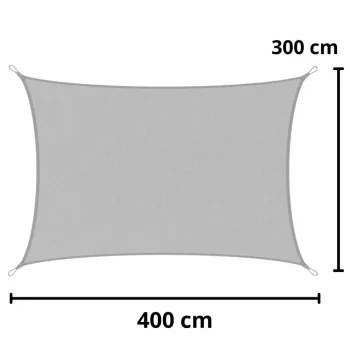 Pravokutno Vrtno Sunčano Jedro Sivo 300 × 400 Cm 3
