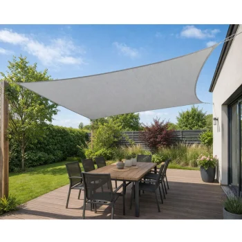 Pravokutno Vrtno Sunčano Jedro Sivo 300 × 400 Cm 5