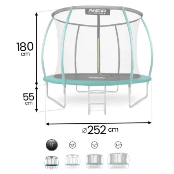 Profilirani Vrtni Trampolin Neo Sport Ns 08c181 252 Cm, 8 Ft, Unutarnja Mreža 10