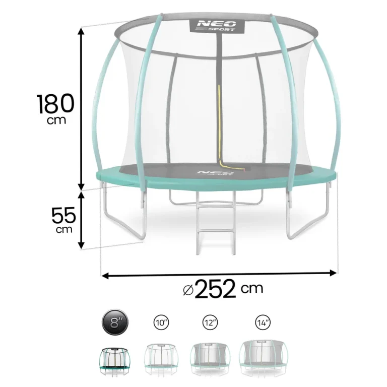 Profilirani Vrtni Trampolin Neo Sport Ns 08c181 252 Cm, 8 Ft, Unutarnja Mreža 10