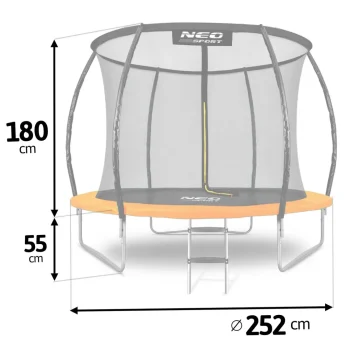 Profilirani Vrtni Trampolin Neo Sport Ns 08c201 252 Cm, 8 Ft, Unutarnja Mreža 9