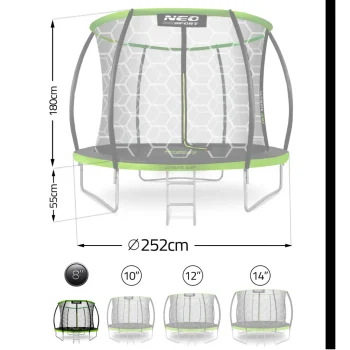 Profilirani Vrtni Trampolin Neo Sport Ns 08c221 252 Cm, 8 Ft, Unutarnja Mreža 13