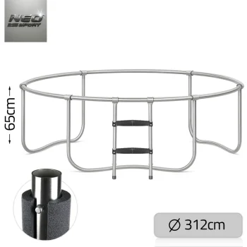 Profilirani Vrtni Trampolin Neo Sport, Ø 312 Cm (10 Ft), Unutarnja Mreža, Siva, Var. Ns 10c201 10