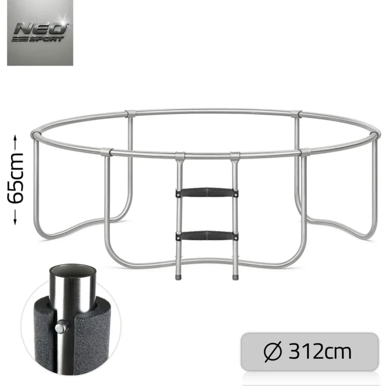 Profilirani Vrtni Trampolin Neo Sport, Ø 312 Cm (10 Ft), Unutarnja Mreža, Siva, Var. Ns 10c201 10