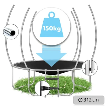 Profilirani Vrtni Trampolin Neo Sport, Ø 312 Cm (10 Ft), Unutarnja Mreža, Siva, Var. Ns 10c201 3