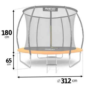 Profilirani Vrtni Trampolin Neo Sport, Ø 312 Cm (10 Ft), Unutarnja Mreža, Siva, Var. Ns 10c201 7