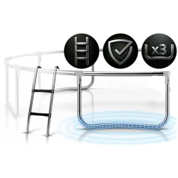 Profilirani Vrtni Trampolin Neo Sport, Ø 312 Cm (10 Ft), Unutarnja Mreža, Siva, Var. Ns 10c221 11