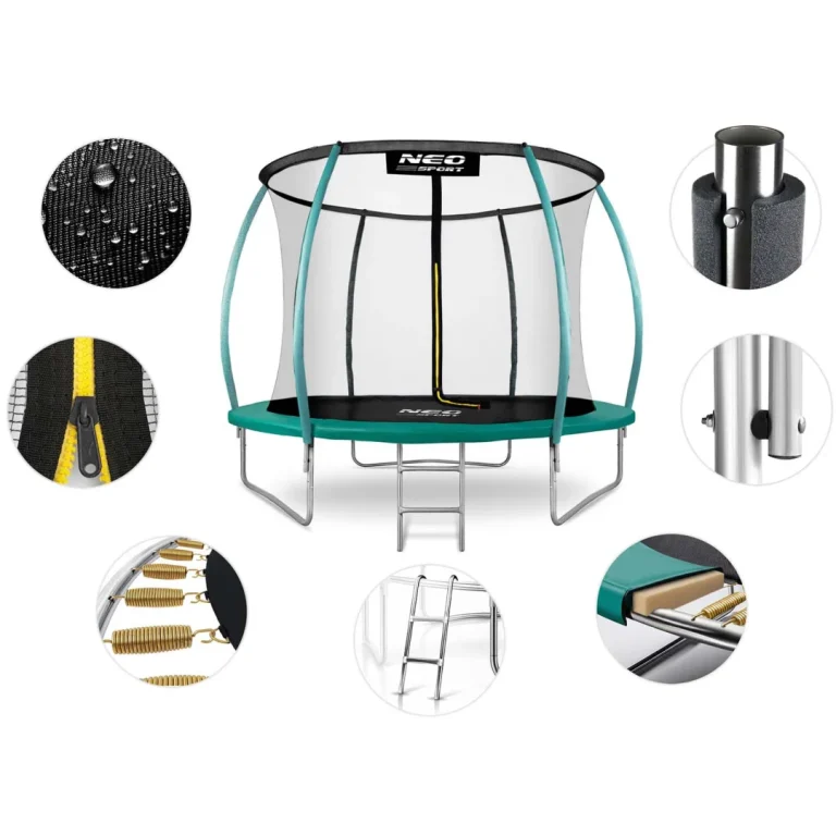 Profilirani Vrtni Trampolin Neo Sport, Ø 312 Cm (10 Ft), Unutarnja Mreža, Siva 4