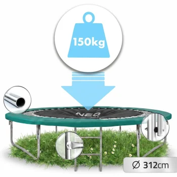 Profilirani Vrtni Trampolin Neo Sport, Ø 312 Cm (10 Ft), Unutarnja Mreža, Siva 5