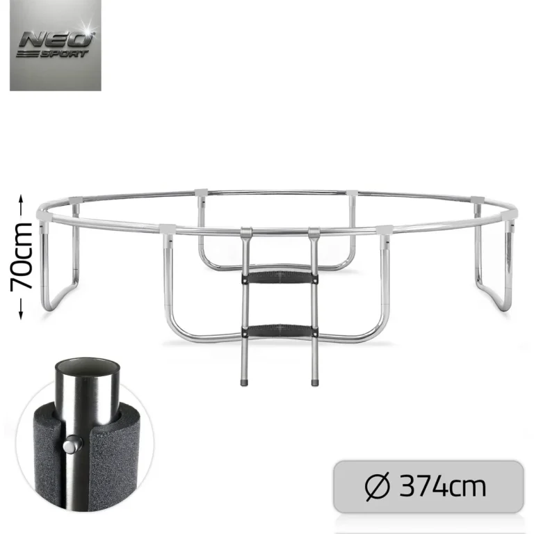 Profilirani Vrtni Trampolin Neo Sport, Ø 374 Cm (12 Ft), Unutarnja Mreža, Siva, Var. Ns 12c201 11