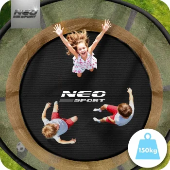Profilirani Vrtni Trampolin Neo Sport, Ø 374 Cm (12 Ft), Unutarnja Mreža, Siva, Var. Ns 12c201 5