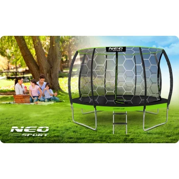 Profilirani Vrtni Trampolin Neo Sport, Ø 374 Cm (12 Ft), Unutarnja Mreža, Siva, Var. Ns 12c221 13
