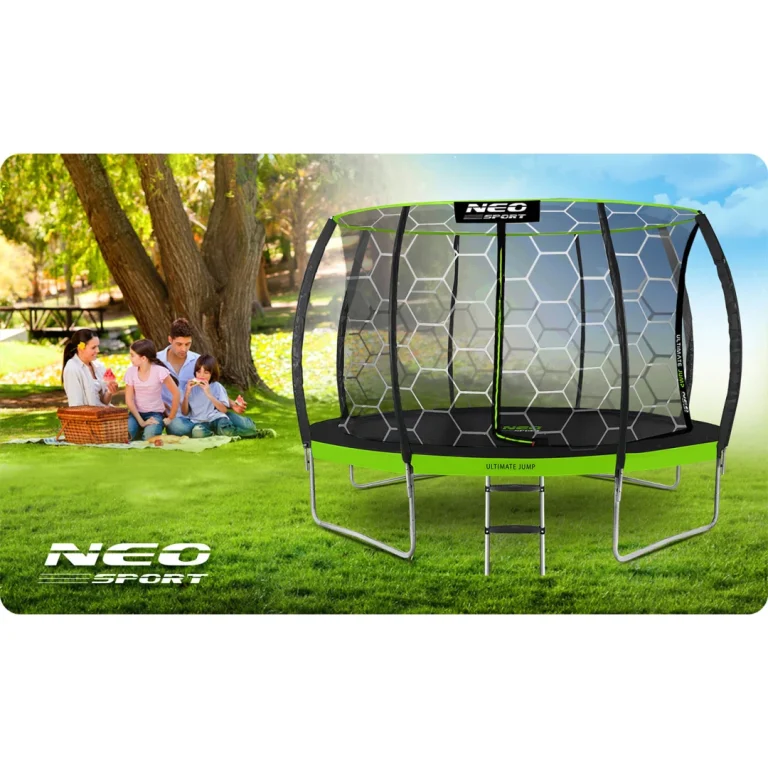 Profilirani Vrtni Trampolin Neo Sport, Ø 374 Cm (12 Ft), Unutarnja Mreža, Siva, Var. Ns 12c221 13