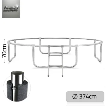 Profilirani Vrtni Trampolin Neo Sport, Ø 374 Cm (12 Ft), Unutarnja Mreža, Siva, Var. Ns 12c231 12