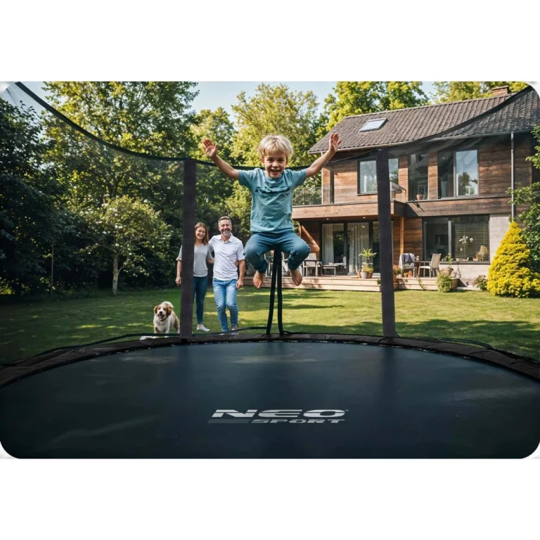 Profilirani Vrtni Trampolin Neo Sport, Ø 374 Cm (12 Ft), Unutarnja Mreža, Siva, Var. Ns 12c231 13
