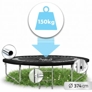 Profilirani Vrtni Trampolin Neo Sport, Ø 374 Cm (12 Ft), Unutarnja Mreža, Siva, Var. Ns 12c231 3