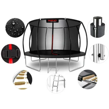 Profilirani Vrtni Trampolin Neo Sport, Ø 374 Cm (12 Ft), Unutarnja Mreža, Siva, Var. Ns 12c231 5