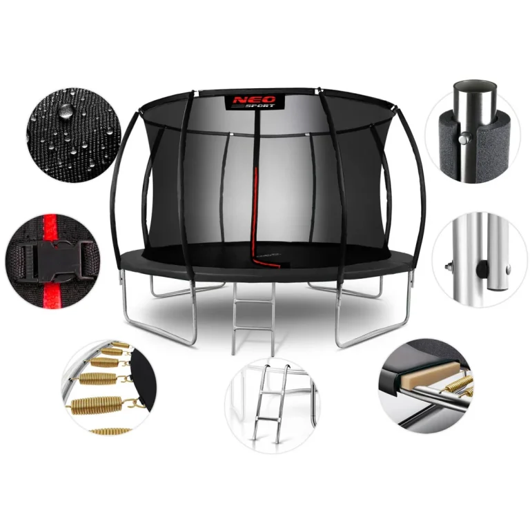 Profilirani Vrtni Trampolin Neo Sport, Ø 374 Cm (12 Ft), Unutarnja Mreža, Siva, Var. Ns 12c231 5