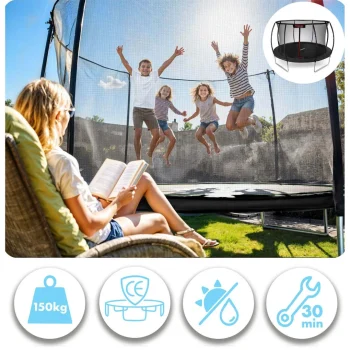 Profilirani Vrtni Trampolin Neo Sport, Ø 374 Cm (12 Ft), Unutarnja Mreža, Siva, Var. Ns 12c231 7