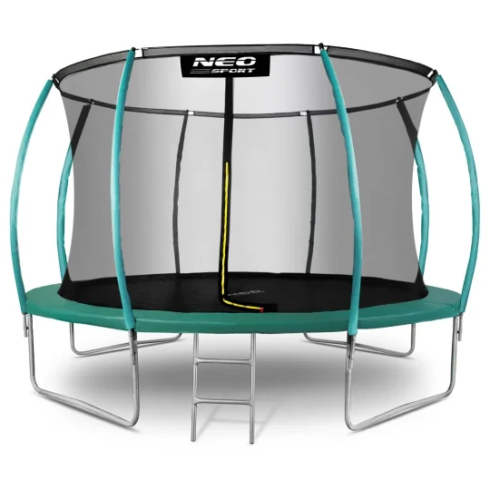 Profilirani Vrtni Trampolin Neo Sport, Ø 374 Cm (12 Ft), Unutarnja Mreža, Siva 1