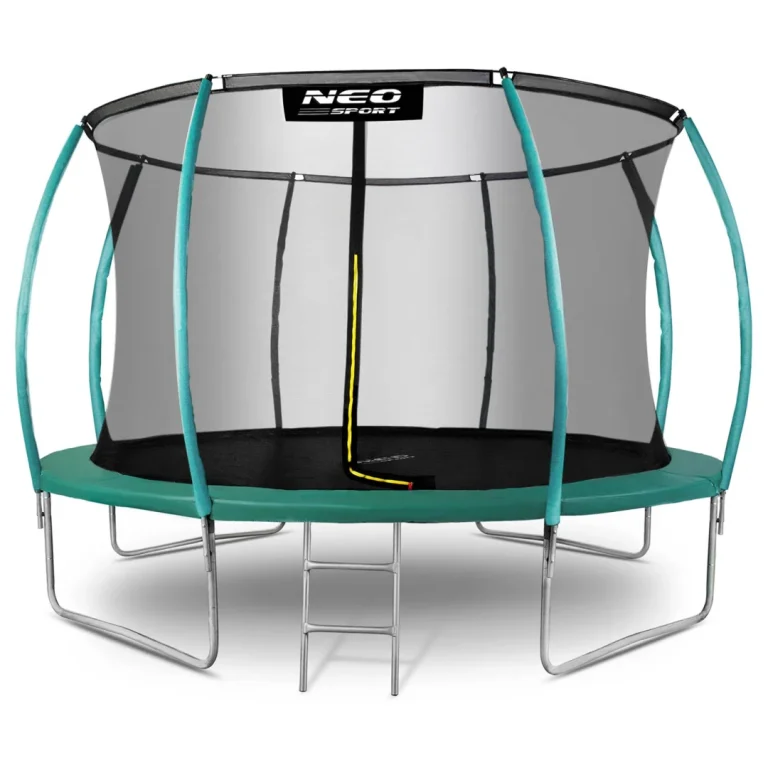 Profilirani Vrtni Trampolin Neo Sport, Ø 374 Cm (12 Ft), Unutarnja Mreža, Siva 1