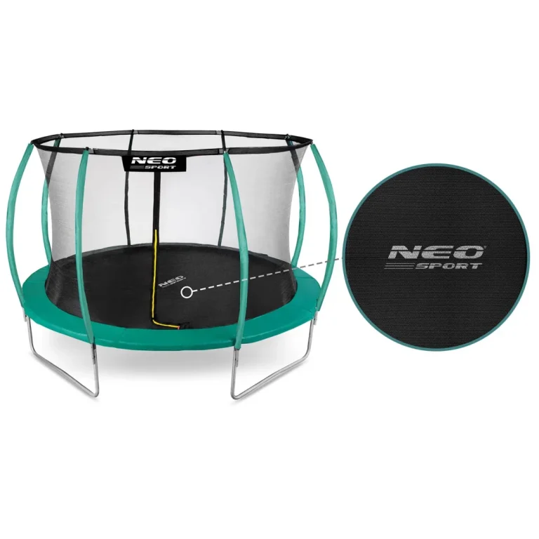 Profilirani Vrtni Trampolin Neo Sport, Ø 374 Cm (12 Ft), Unutarnja Mreža, Siva 3