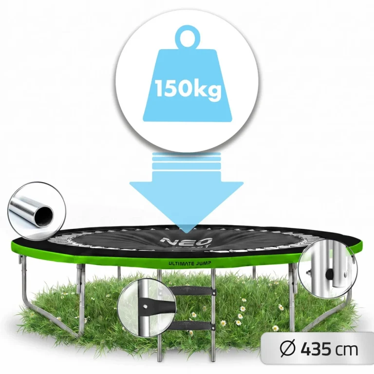 Profilirani Vrtni Trampolin Neo Sport, Ø 435 Cm (14 Stopa), Unutarnja Mreža, Siva, Var. Ns 14c221 3