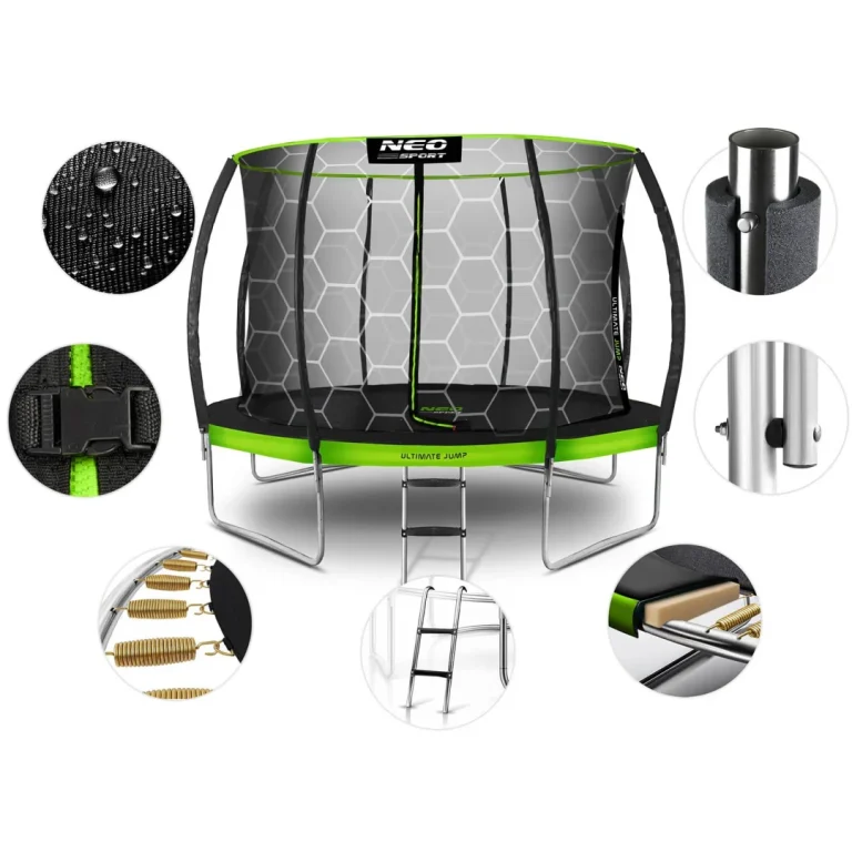Profilirani Vrtni Trampolin Neo Sport, Ø 435 Cm (14 Stopa), Unutarnja Mreža, Siva, Var. Ns 14c221 5