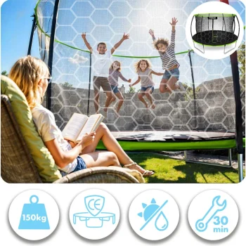 Profilirani Vrtni Trampolin Neo Sport, Ø 435 Cm (14 Stopa), Unutarnja Mreža, Siva, Var. Ns 14c221 7
