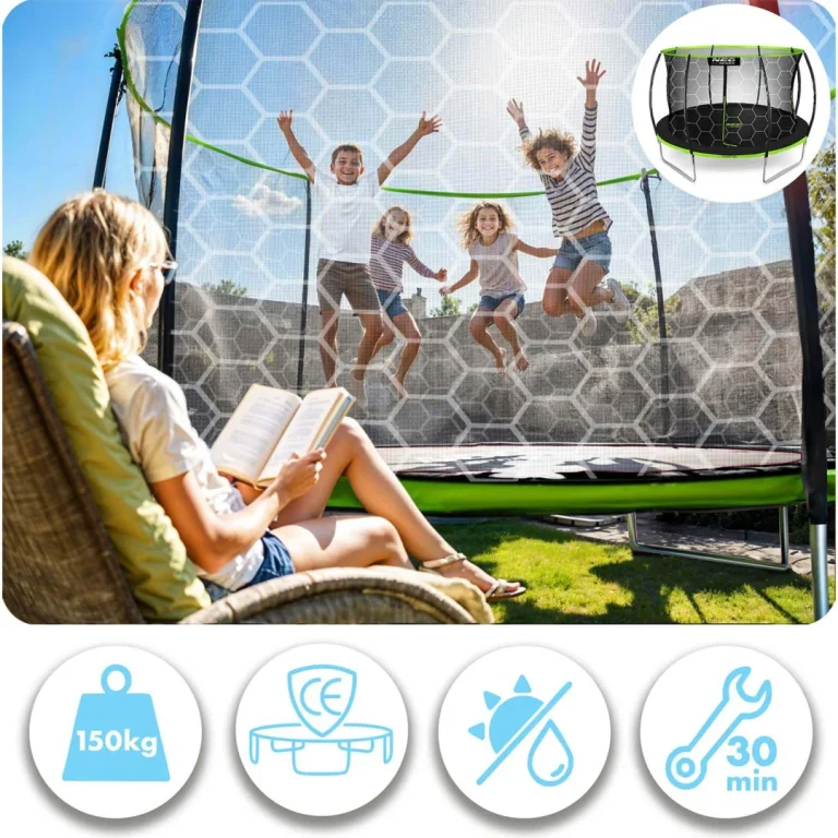 Profilirani Vrtni Trampolin Neo Sport, Ø 435 Cm (14 Stopa), Unutarnja Mreža, Siva, Var. Ns 14c221 7