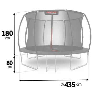 Profilirani Vrtni Trampolin Neo Sport, Ø 435 Cm (14 Stopa), Unutarnja Mreža, Siva, Var. Ns 14c231 3