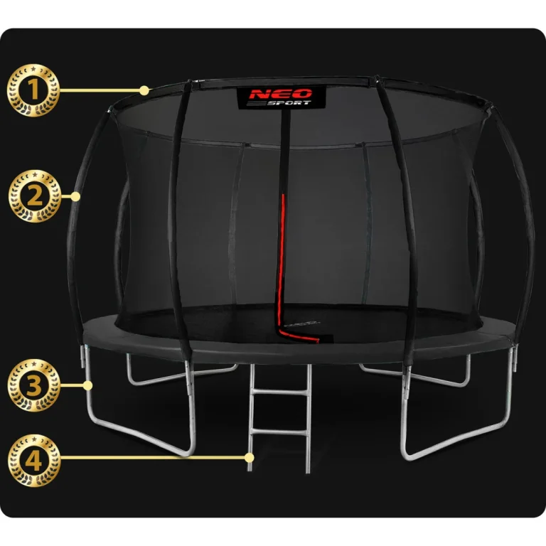 Profilirani Vrtni Trampolin Neo Sport, Ø 435 Cm (14 Stopa), Unutarnja Mreža, Siva, Var. Ns 14c231 8