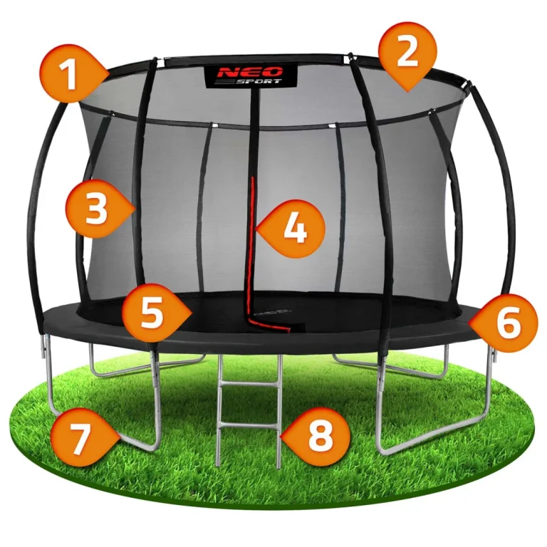 Profilirani Vrtni Trampolin Neo Sport, Ø 435 Cm (14 Stopa), Unutarnja Mreža, Siva, Var. Ns 14c231 9