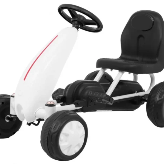 Prvi Karting Na Pedale Za Najmlađe Bijeli + Lančani Pogon + Gumeni Kotači 1