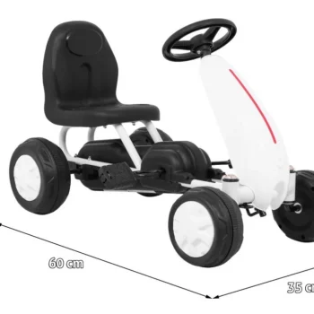 Prvi Karting Na Pedale Za Najmlađe Bijeli + Lančani Pogon + Gumeni Kotači 2