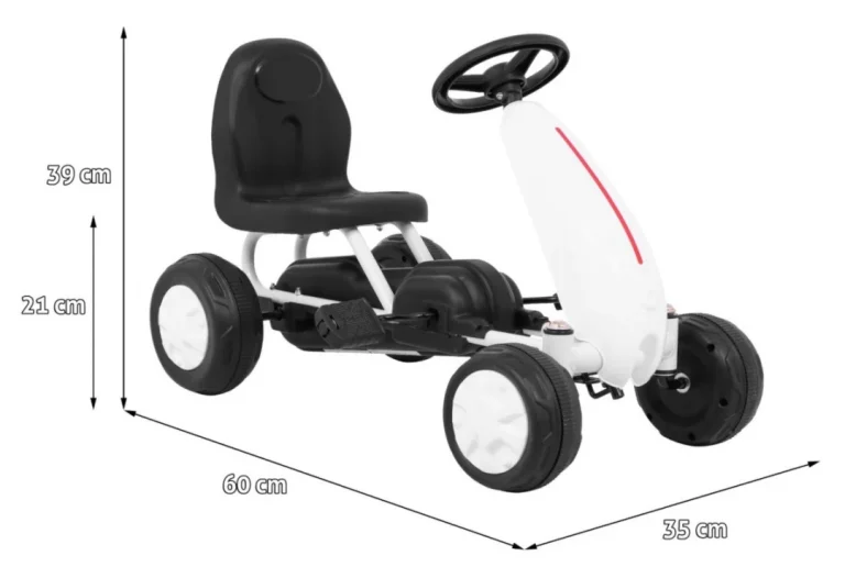 Prvi Karting Na Pedale Za Najmlađe Bijeli + Lančani Pogon + Gumeni Kotači 2