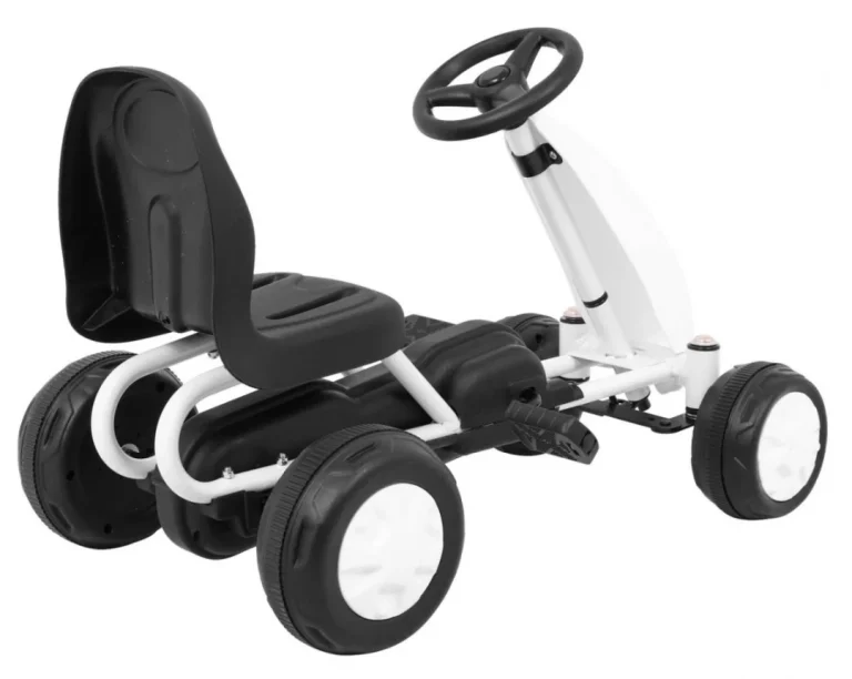 Prvi Karting Na Pedale Za Najmlađe Bijeli + Lančani Pogon + Gumeni Kotači 6