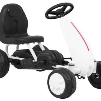 Prvi Karting Na Pedale Za Najmlađe Bijeli + Lančani Pogon + Gumeni Kotači 7