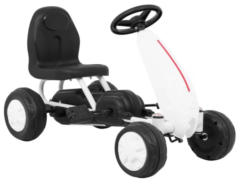 Prvi Karting Na Pedale Za Najmlađe Bijeli + Lančani Pogon + Gumeni Kotači 7