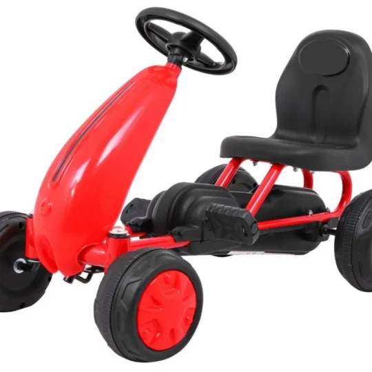 Prvi Karting Na Pedale Za Najmlađe Crveni + Lančani Pogon + Gumeni Kotači 1