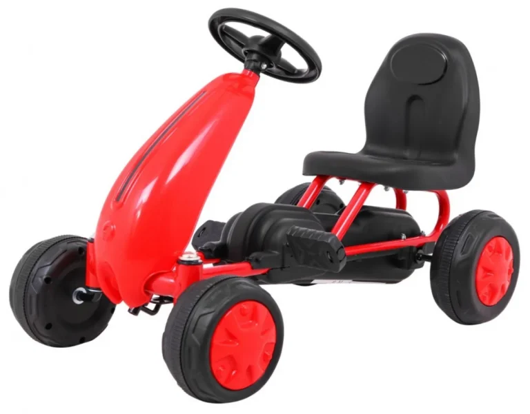 Prvi Karting Na Pedale Za Najmlađe Crveni + Lančani Pogon + Gumeni Kotači 1