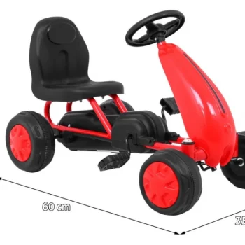 Prvi Karting Na Pedale Za Najmlađe Crveni + Lančani Pogon + Gumeni Kotači 2