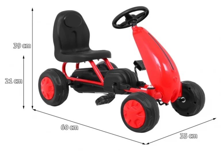 Prvi Karting Na Pedale Za Najmlađe Crveni + Lančani Pogon + Gumeni Kotači 2
