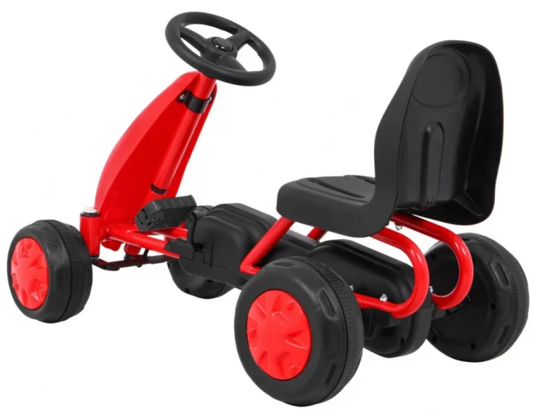 Prvi Karting Na Pedale Za Najmlađe Crveni + Lančani Pogon + Gumeni Kotači 4