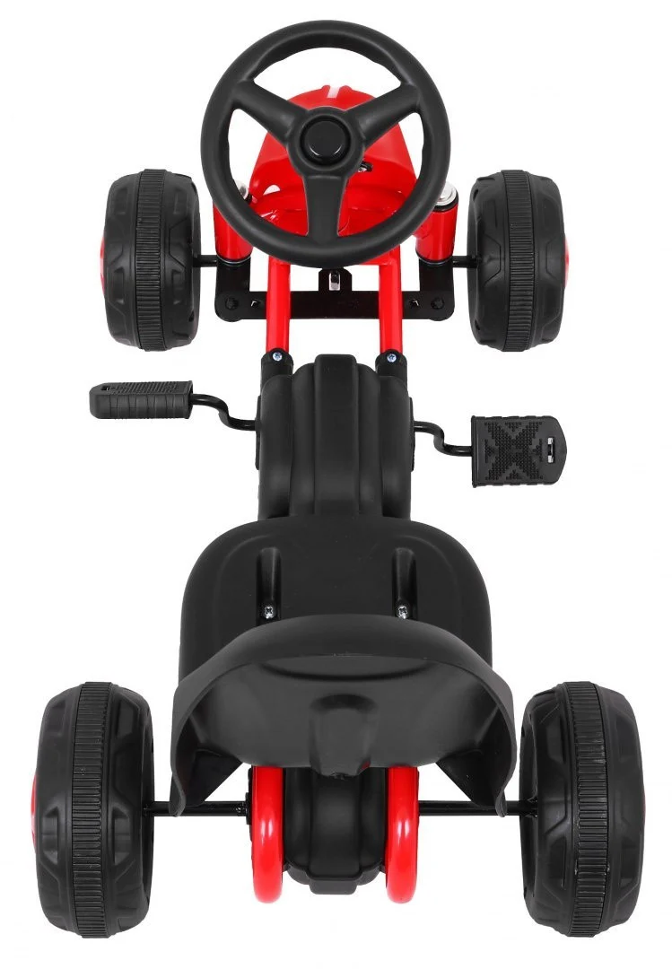 Prvi Karting Na Pedale Za Najmlađe Crveni + Lančani Pogon + Gumeni Kotači 5