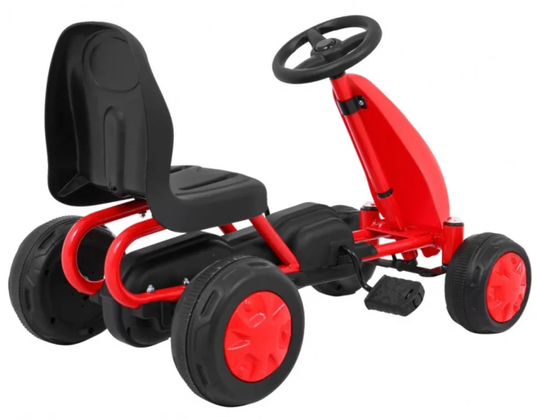 Prvi Karting Na Pedale Za Najmlađe Crveni + Lančani Pogon + Gumeni Kotači 6